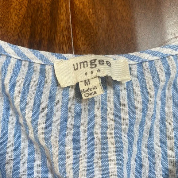 Umgee Women’s Blue & White Striped Dress with Pockets Size Medium - Picture 8 of 10